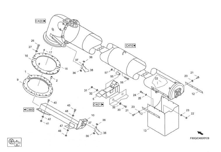 CF70_2001_C400_Abtankschnecke_Anbauteile