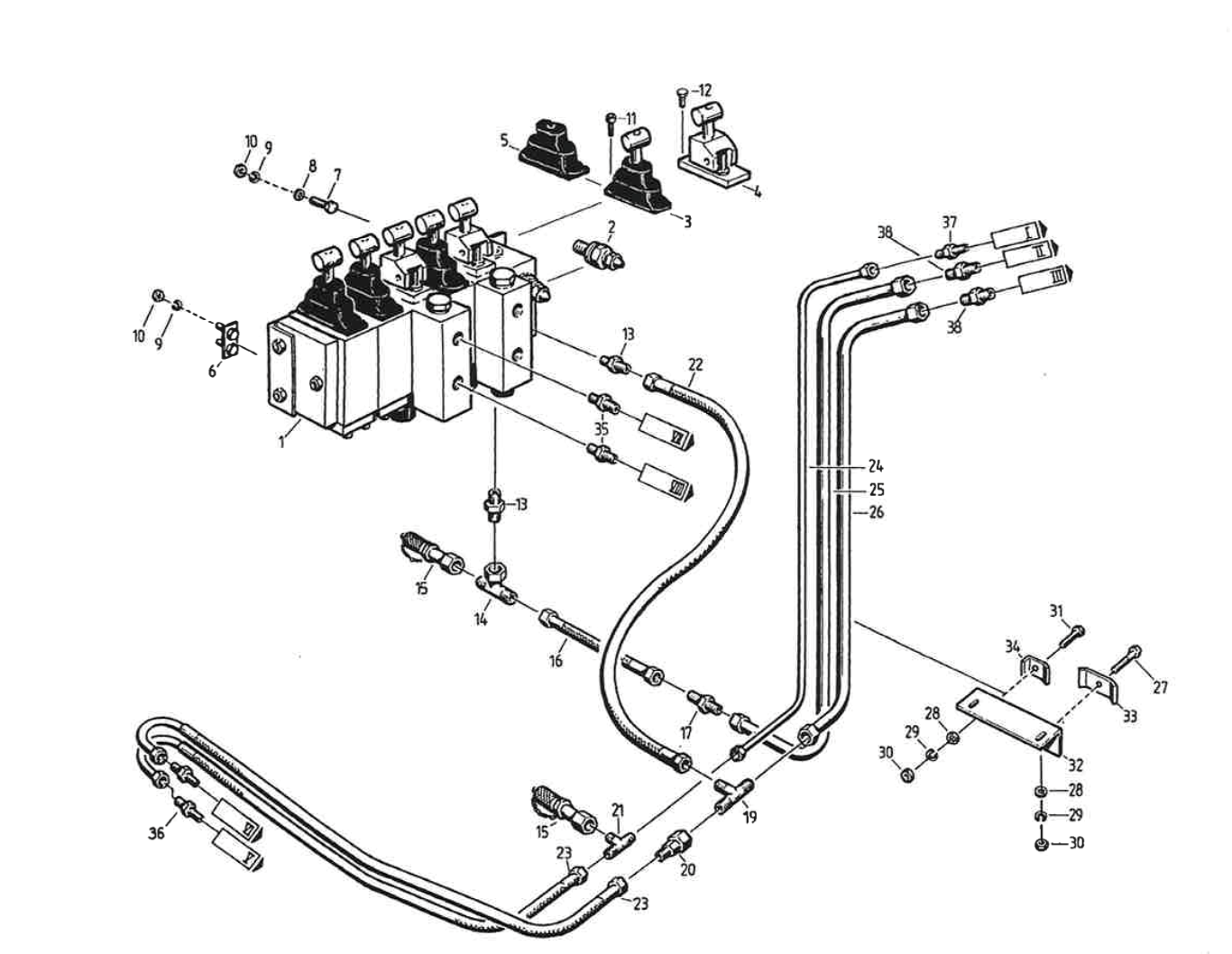 CASE_521_1998_132_Wegeventil_Druck_Rucklaufleitungen